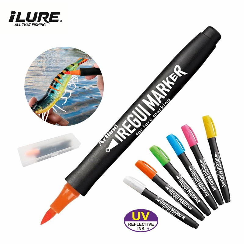 Fishing Lure Making Kit - ปากกาสีเรืองแสง UV สำหรับตกปลา อุปกรณ์ตกปลาใหม่ สำหรับทำเครื่องหมายเหยื่อปลอมแบบนิ่มและแข็ง เหยื่อปลาหมึก
