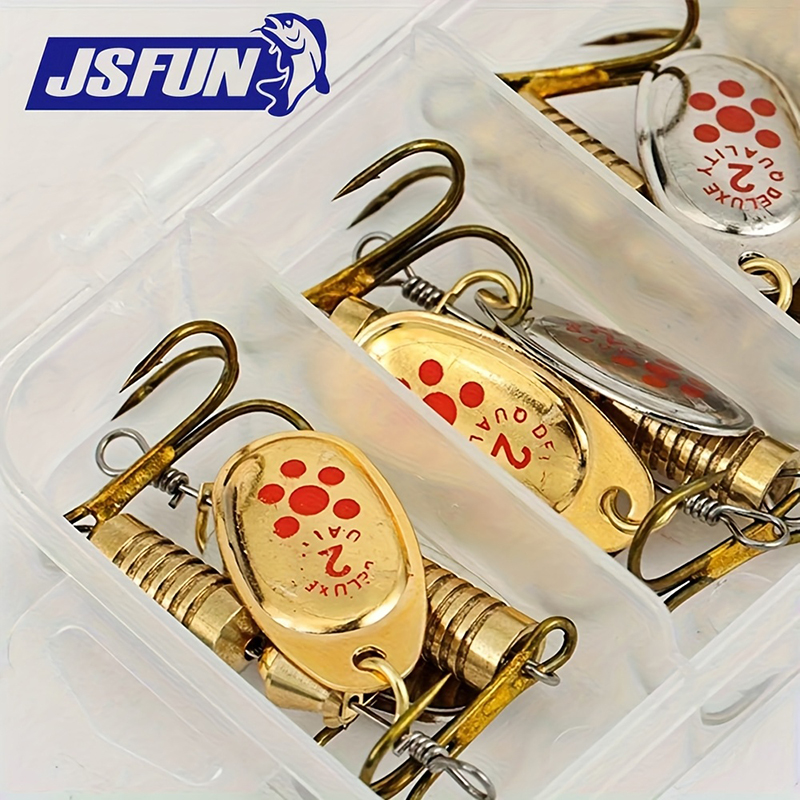 Fishing Lure Blade Bait - ชุดเหยื่อตกปลา JSFUN 10 ชิ้น แบบสปินเนอร์ พร้อมใบพัดหมุน