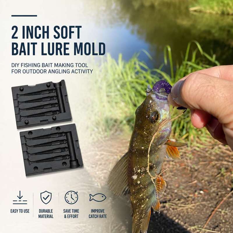 Fishing Lure Making Kit - แม่พิมพ์เหยื่อตกปลาแบบนิ่มขนาด 2 นิ้ว อุปกรณ์ทำเหยื่อตกปลา DIY สำหรับกิจกรรมตกปลาในพื้นที่กลางแจ้ง