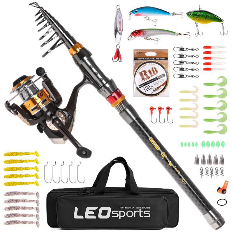 Fishing Lure Jig - เหยื่อตกปลาคาร์บอนไฟเบอร์เบ็ดตกปลาแบบยืดหดได้สำหรับเดินทางน้ำเค็มน้ำจืดชุดเบ็ดตกปลาเบ็ดเกี่ยว
